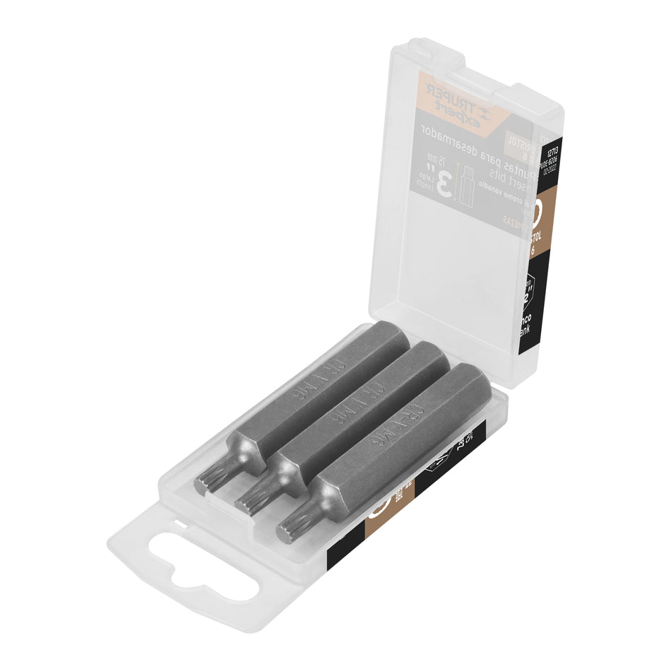 Estuche con 3 puntas bristol M6 largo 3', Truper Expert Caja con 6, 12713