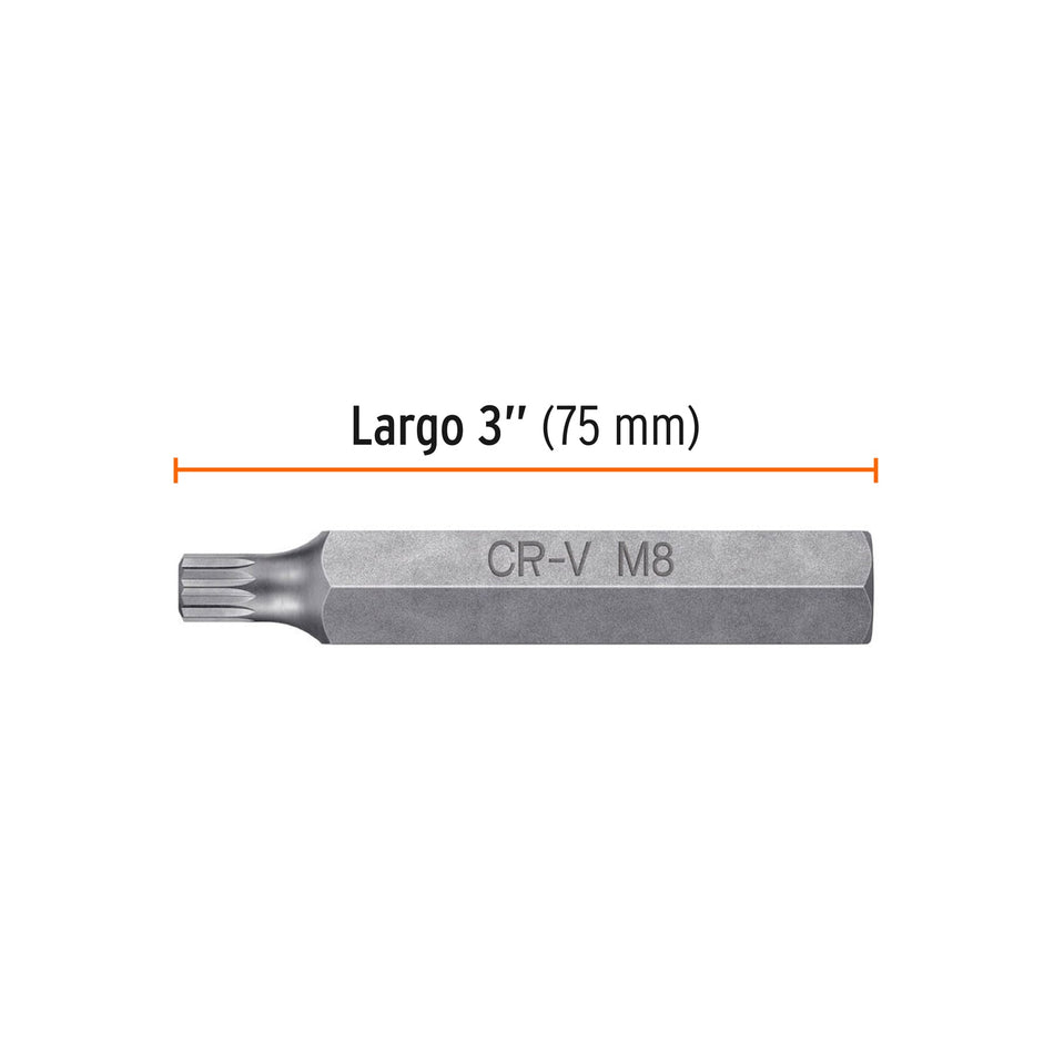 Estuche con 3 puntas bristol M8 largo 3', Truper Expert Caja con 6, 12707
