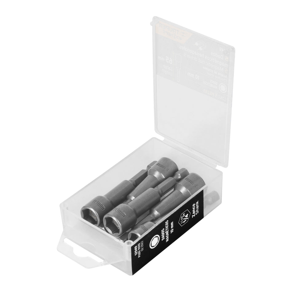 Estuche con 5 dados magnéticos de 10 mm largo 2-1/2', Expert Caja con 6, 12949