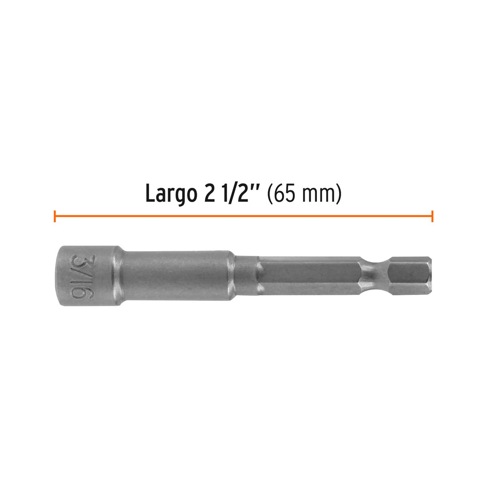 Estuche con 5 dados magnéticos de 3/16' largo 2-1/2', Expert Caja con 6, 12895