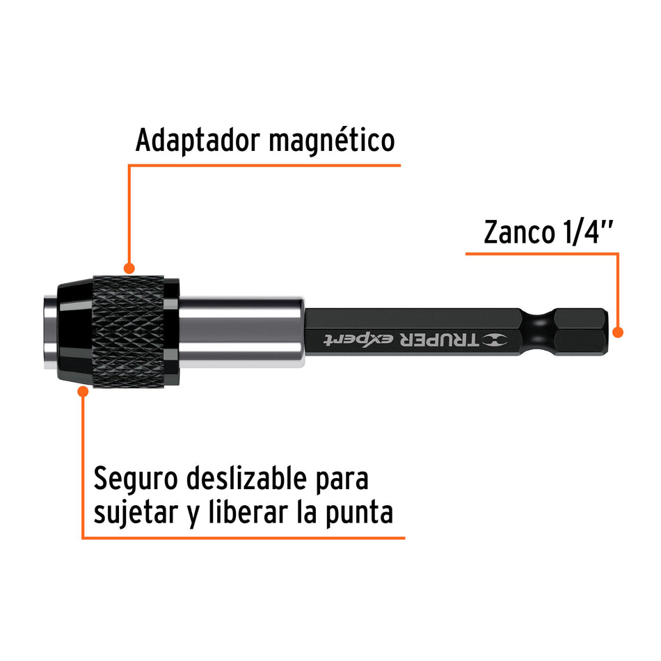 Adaptador de 75 mm magnético para puntas, Expert Caja con 6, 11873