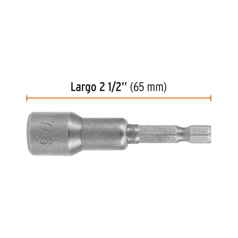 Estuche con 5 dados magnéticos de 7/16' largo 2-1/2', Expert Caja con 6, 12943