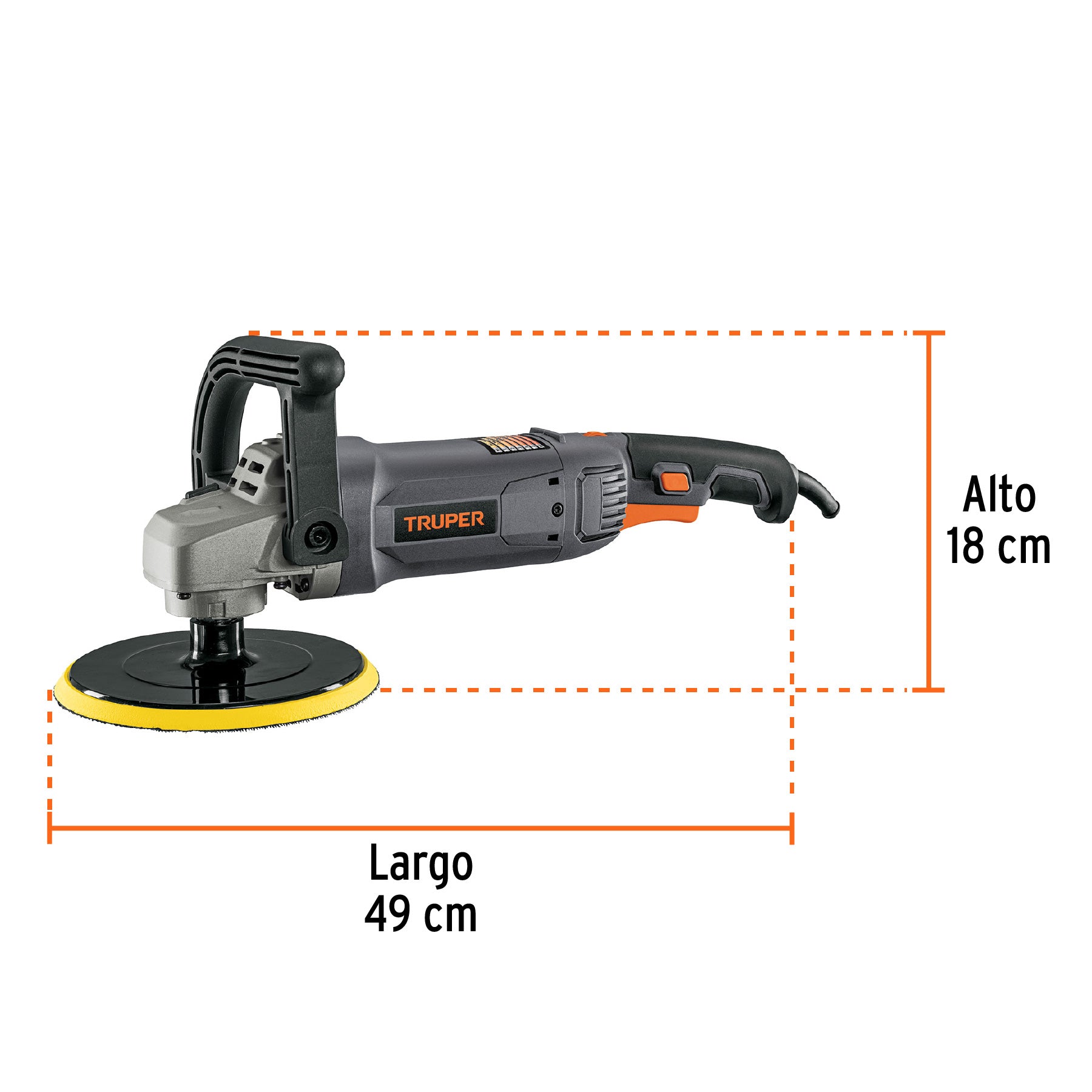 Pulidora velocidad variable 7', 1200W, TRUPER INDUSTRIAL, 16673