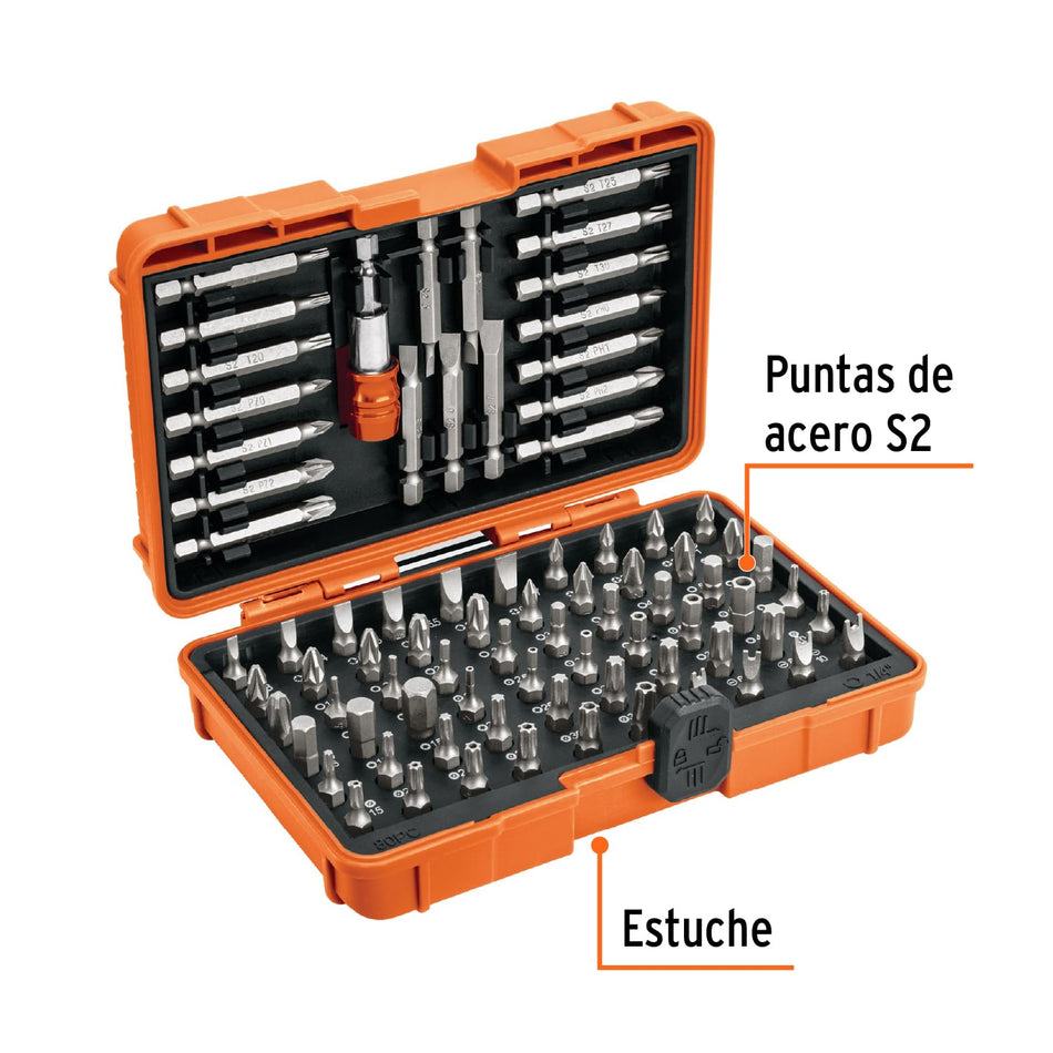 Juego de puntas mixtas 1' y 2', 80 piezas, Truper Expert Caja con 3, 102391