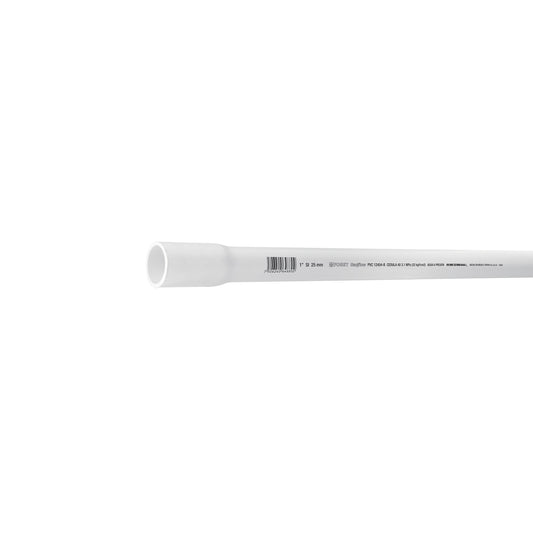 Tubo de 1' de PVC hidráulico cédula 40, de 3 m, Foset Caja con 5, 43040