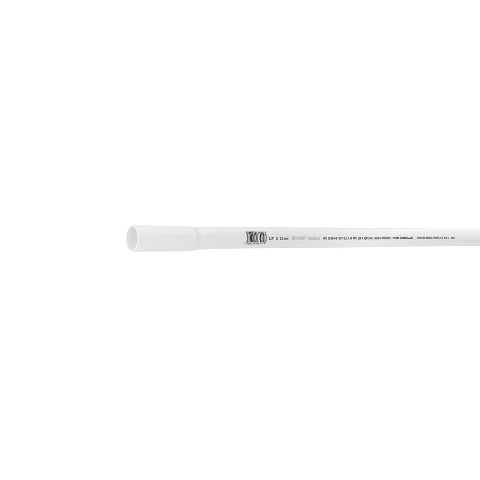 Tubo de 3 m de PVC de 1/2' hidráulico RD 21, Foset Caja con 5, 40081