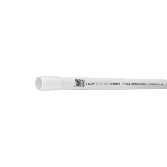 Tubo de 3 m de PVC de 1' hidráulico RD 26, Foset Caja con 5, 40083