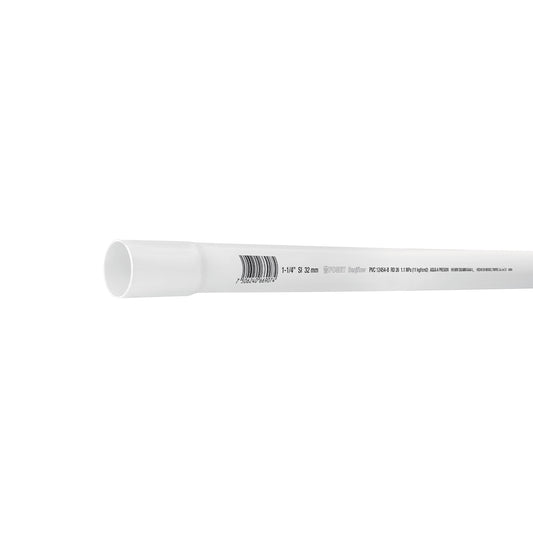 Tubo de 3 m de PVC de 1-1/4' hidráulico RD 26, Foset Caja con 5, 40084