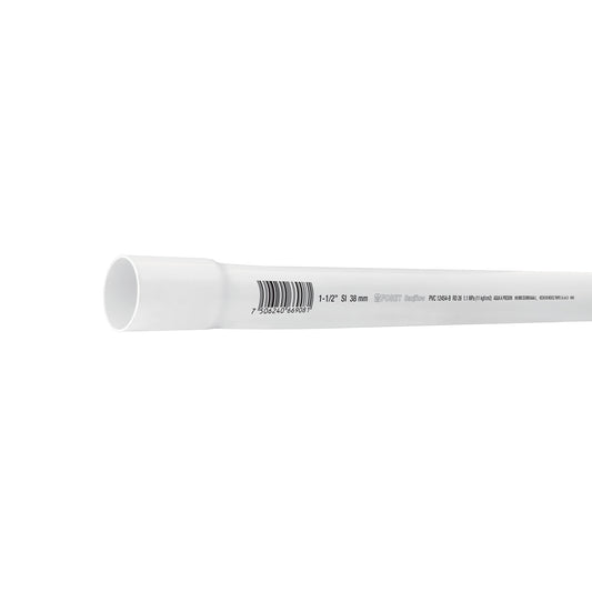 Tubo de 3 m de PVC de 1-1/2' hidráulico RD 26, Foset Caja con 5, 40085