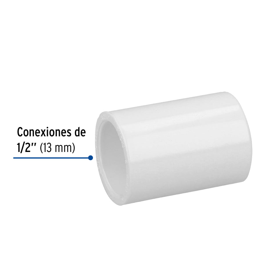 Cople de PVC cédula 40 de 1/2', Foset Caja con 40, 45417