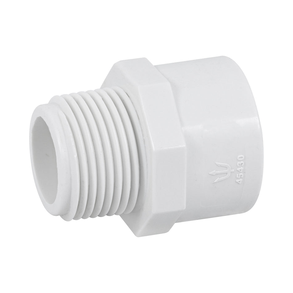 Adaptador macho de PVC de 3/4', Foset Caja con 10, 45430