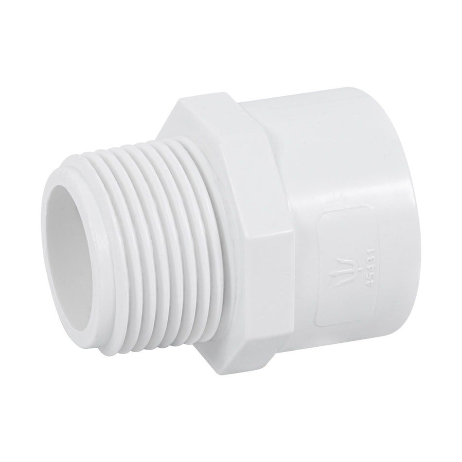 Adaptador macho de PVC de 1', Foset Caja con 10, 45431