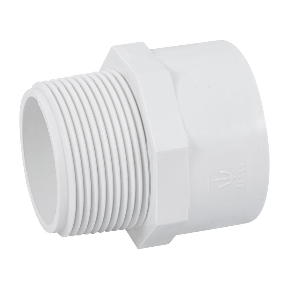 Adaptador macho de PVC de 1-1/2', Foset Caja con 4, 45546