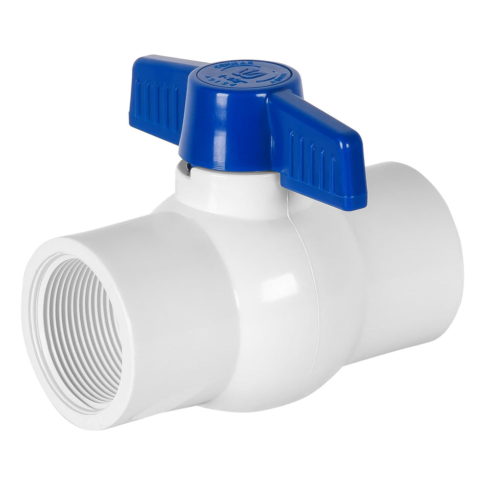 Válvula esfera de PVC 1-1/2' roscable, Foset Caja con 4, 49154