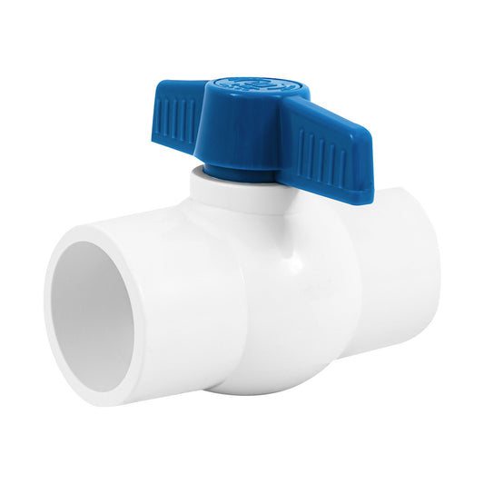Válvula de esfera de PVC 1 1/2' para cementar, Foset Caja con 4, 49160
