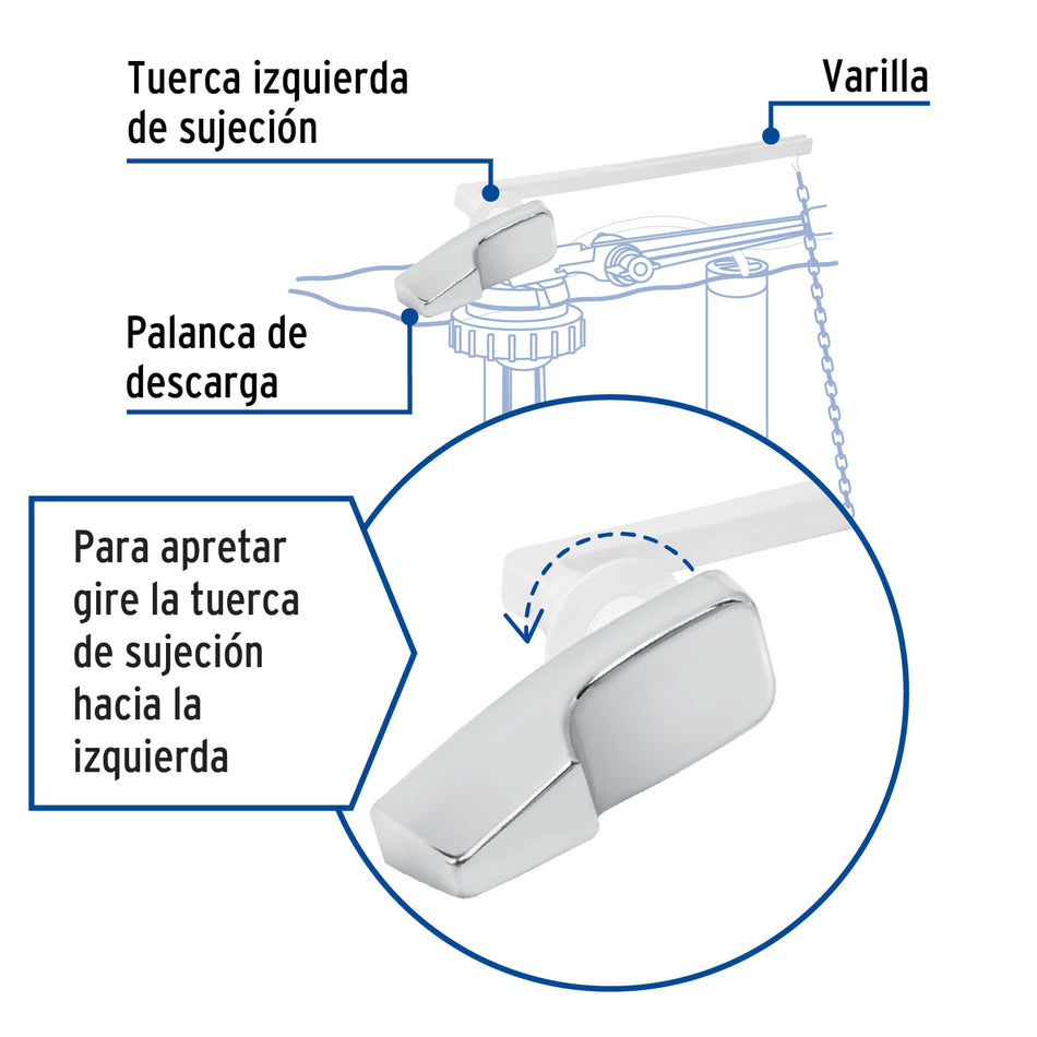 Palanca de plástico para WC, Foset Caja con 6, 49504