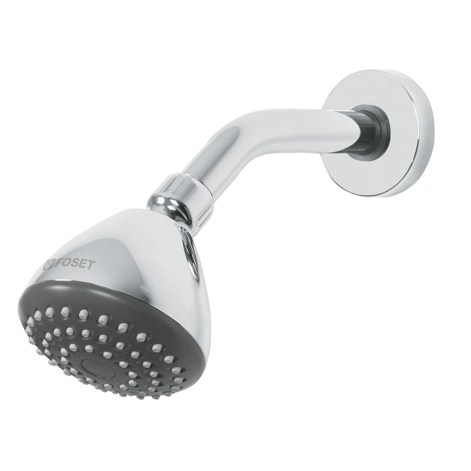 Regadera redonda 3-1/4' brazo y chapetón acero inox, Aero, 45789