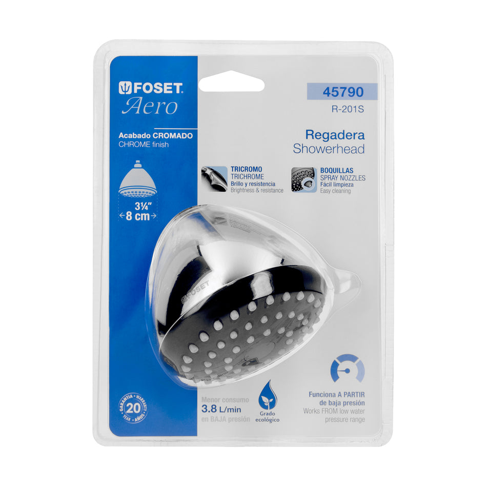 Regadera redonda 3-1/4' sin brazo, Foset Aero, 45790