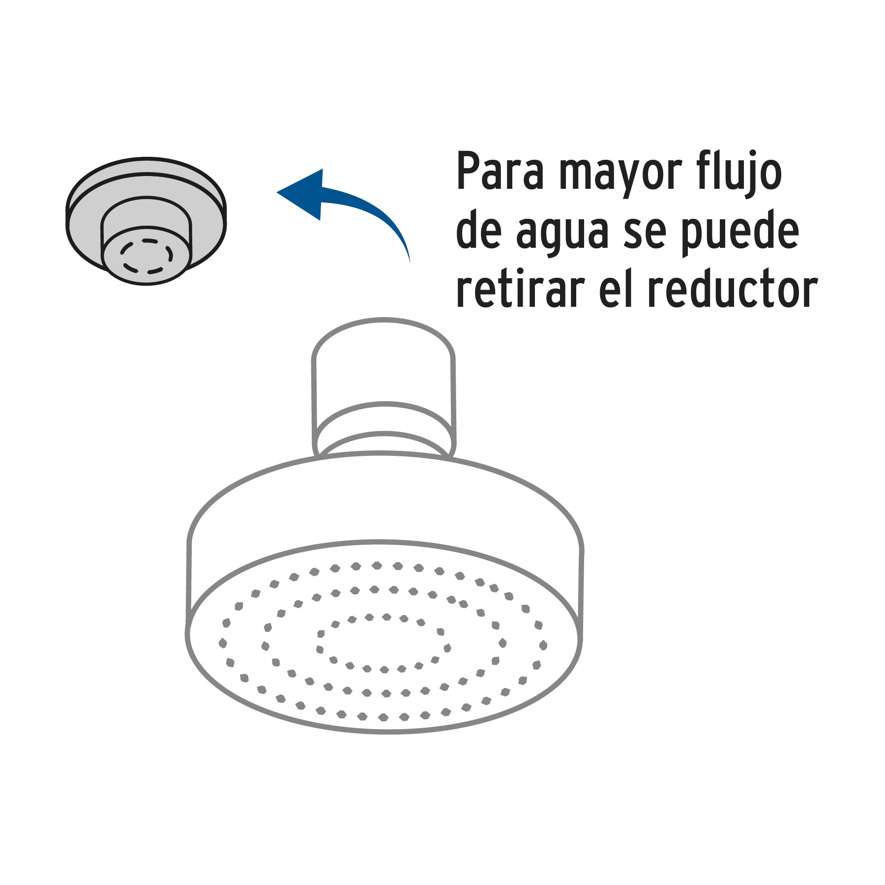 Regadera satín 4'con 5 funciones, sin brazo, Foset Element, 45170