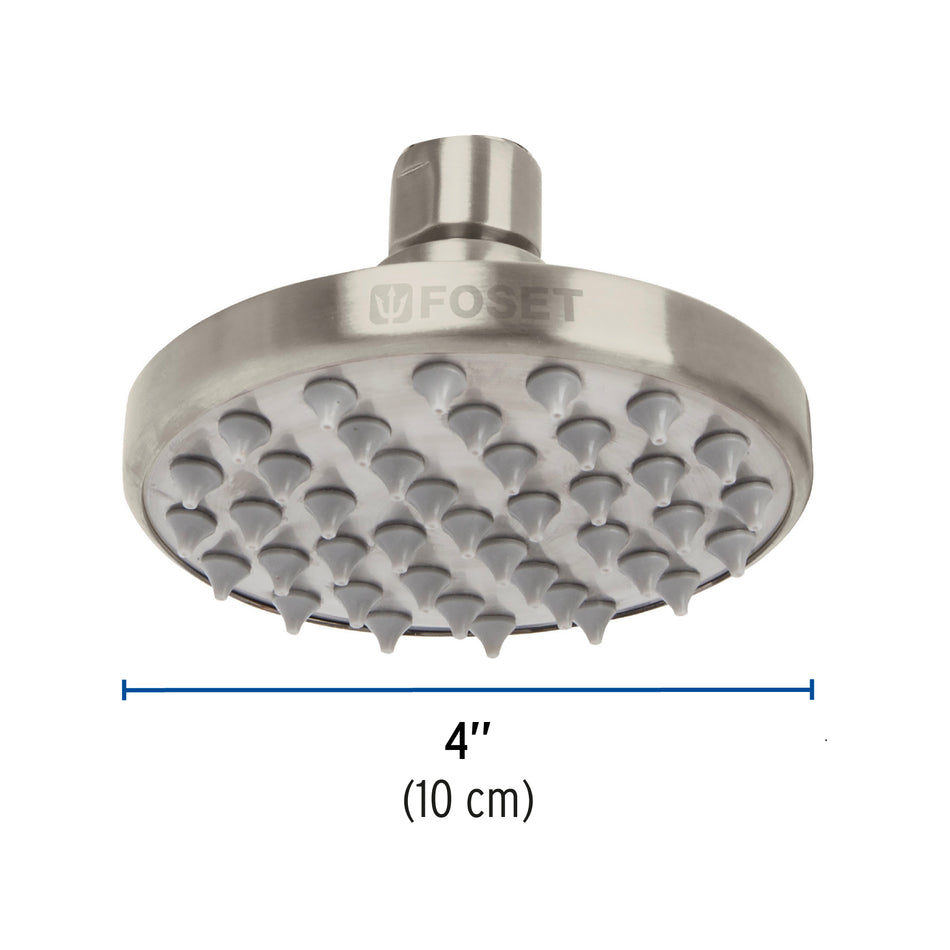 Regadera satín 4' plato redondo, sin brazo, Foset Element, 45581