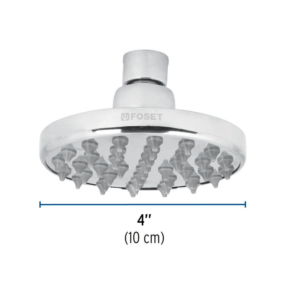 Regadera cromo 4' plato redondo, sin brazo, Foset Element, 49581