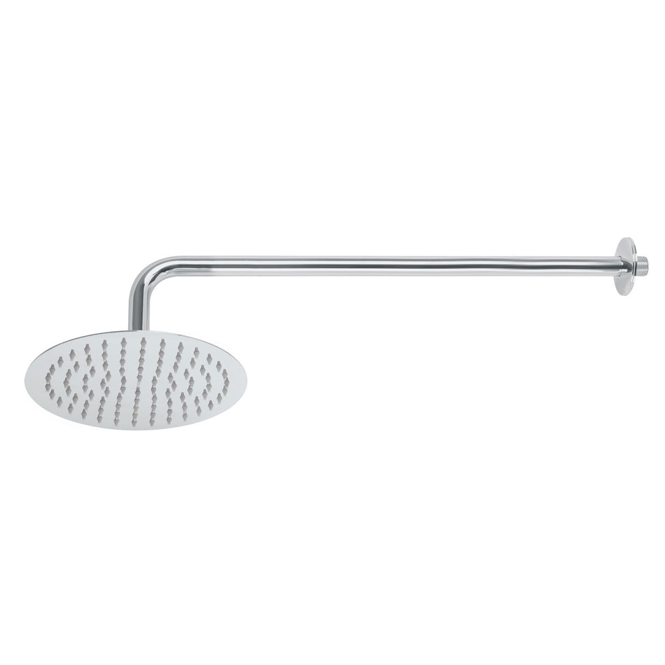 Regadera cromo 8' plato redondo delgado con brazo, Riviera, 45075