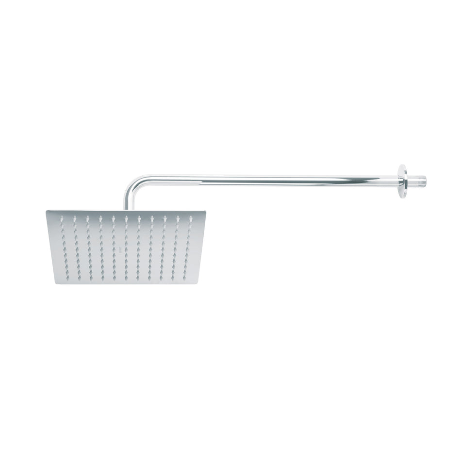 Regadera cromo 10' plato cuadrado delgado con brazo, Riviera, 45773