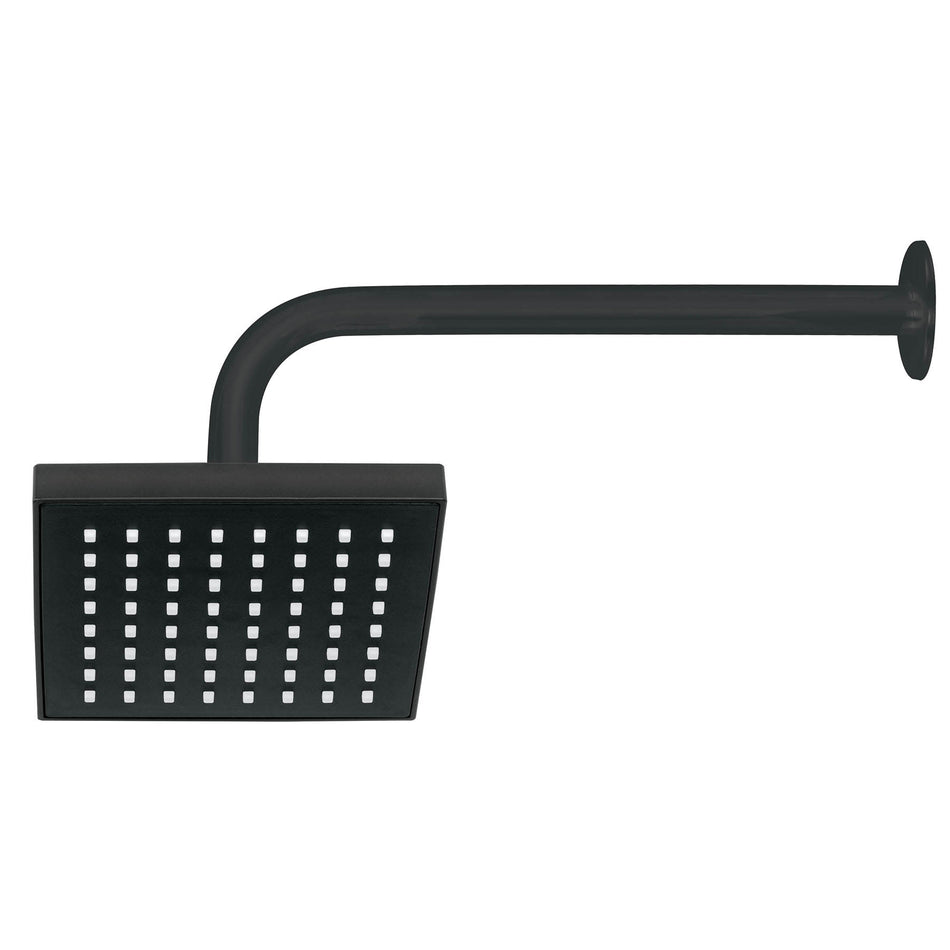 Regadera cuadrada ABS 6' acabado negro mate con brazo, Foset Caja con 3, 46746