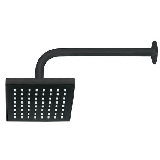 Regadera cuadrada ABS 6' acabado negro mate con brazo, Foset Caja con 3, 46746