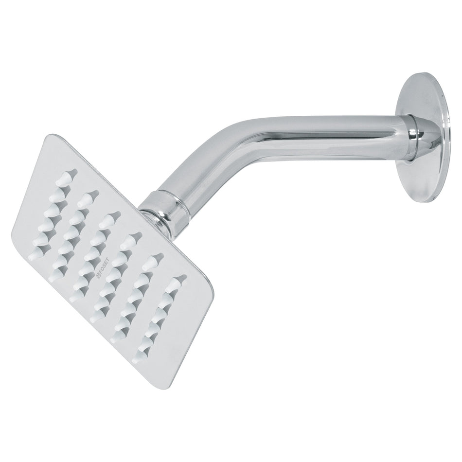 Regadera cuadrada 4', acero inox, con brazo, cromo, Túbig Caja con 2, 47734