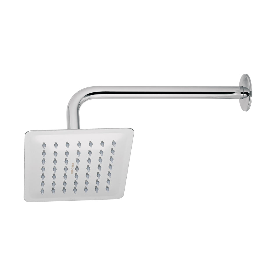Regadera cuadrada 6', acero inox, con brazo, cromo, Túbig Caja con 2, 47736
