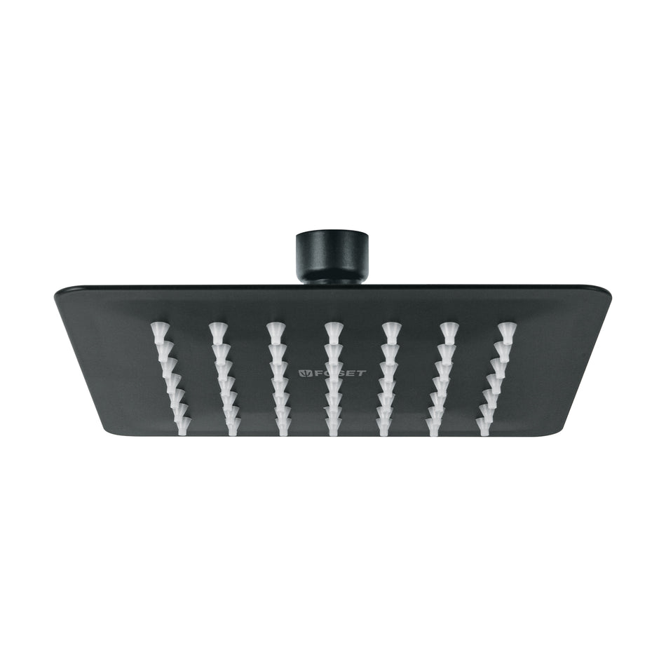 Regadera cuadrada 6', acero inox, sin brazo, negro, Túbig Caja con 2, 47749