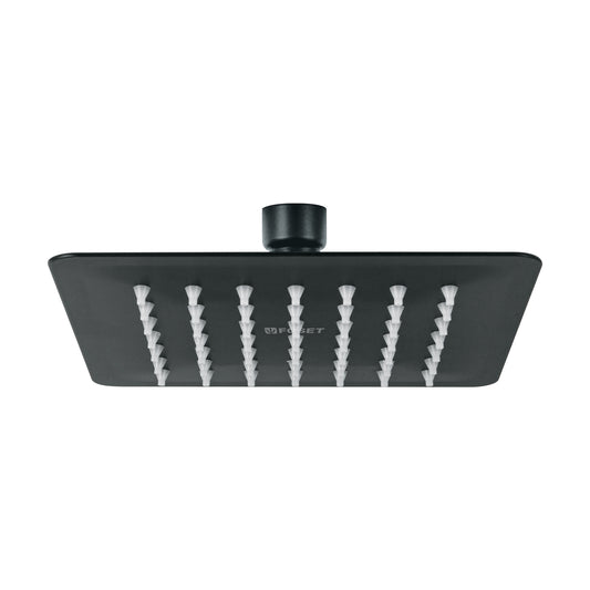 Regadera cuadrada 6', acero inox, sin brazo, negro, Túbig Caja con 2, 47749