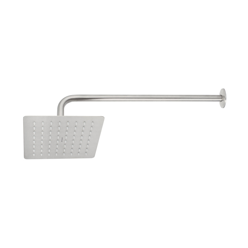 Regadera cuadrada 8', acero inox, con brazo, satín, Túbig, 47744