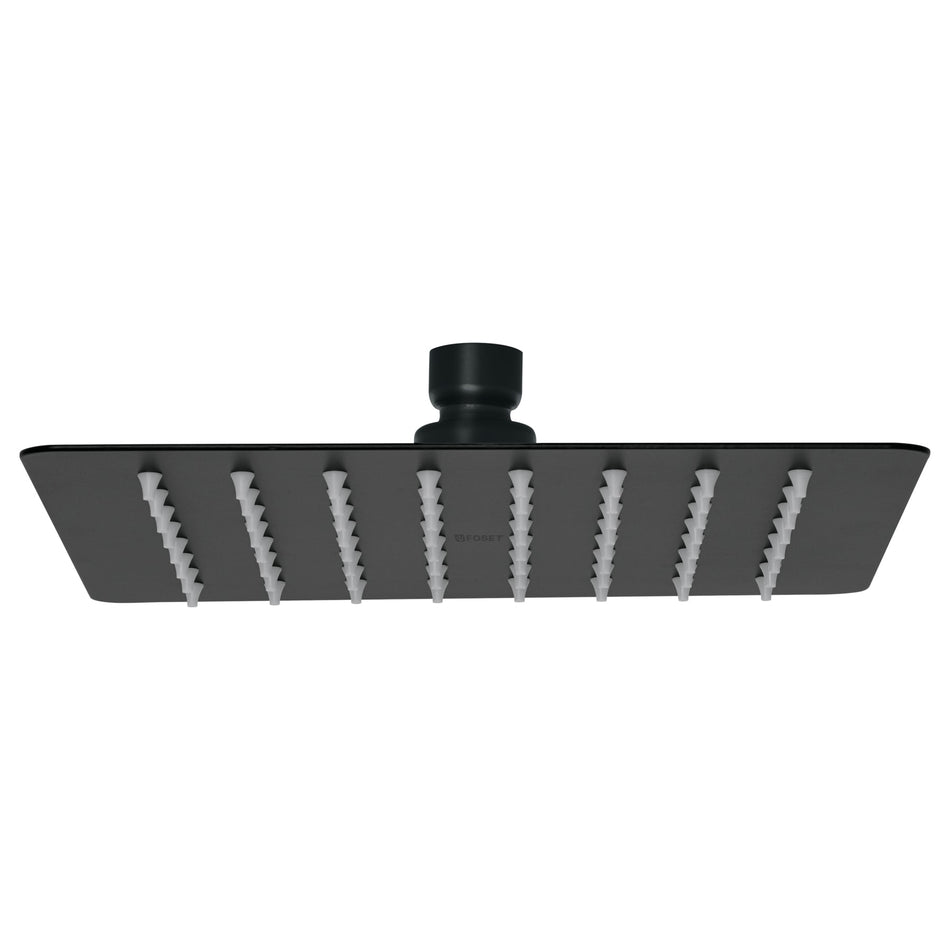 Regadera cuadrada 8', acero inox, sin brazo, negro, Túbig Caja con 2, 47751