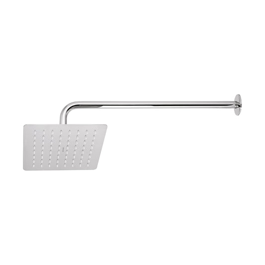 Regadera cuadrada 8', acero inox, con brazo, cromo, Túbig Caja con 2, 47738
