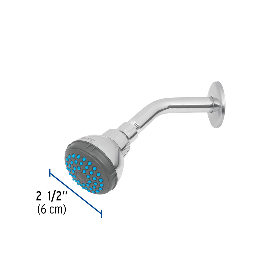 Regadera redonda 2-1/2' brazo y chapetón de acero, Basic Caja con 2, 49245