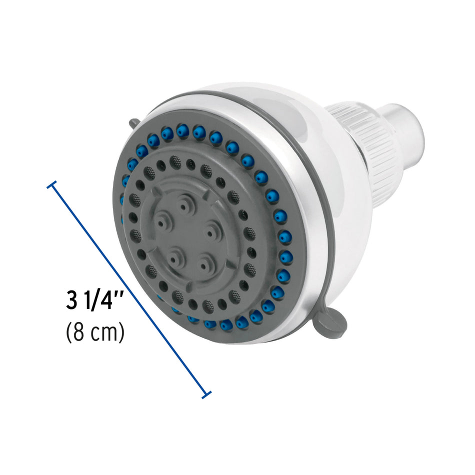 Regadera redonda de ABS 3', 5 funciones, sin brazo, Aqua Caja con 2, 49415