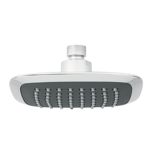 Regadera cuadrada plato ancho 6' gris-cromo, sin brazo, Aero Caja con 2, 49454