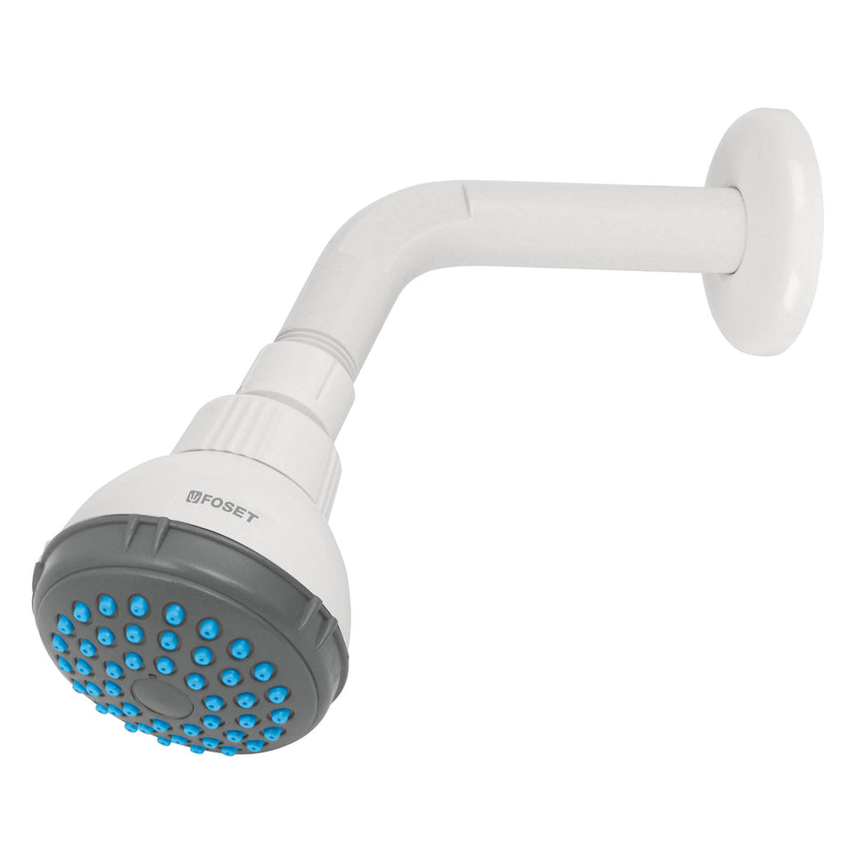 Regadera plástica redonda 2-1/2' gris-blanca, Foset Basic Caja con 2, 48293