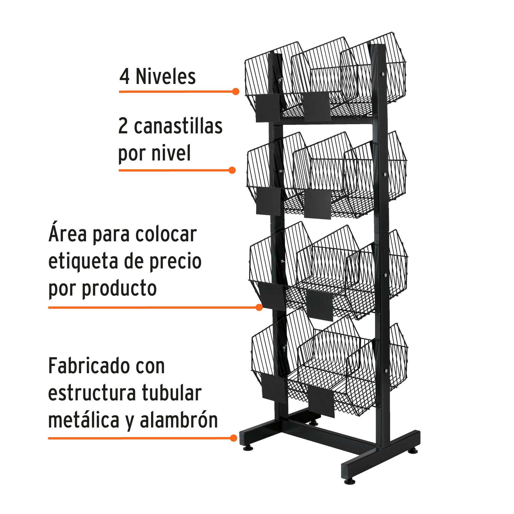 Rack botadero, metálico, 4 niveles, Truper, 50030