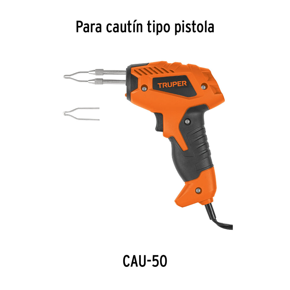 Juego de 2 puntas para cautín tipo pistola CAU-50, Truper, 102173