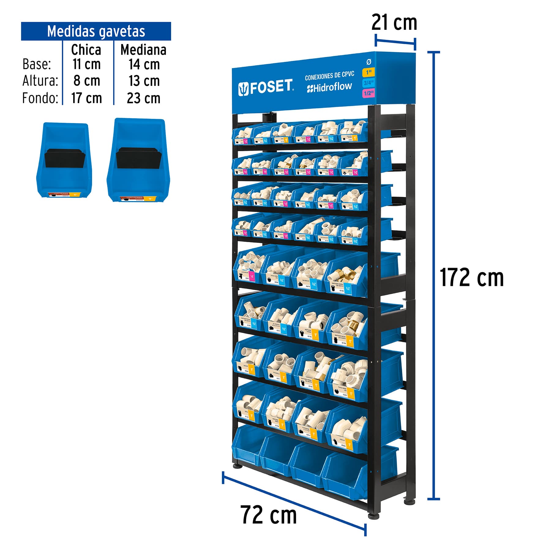 Rack con conexiones CPVC, Foset, 55857