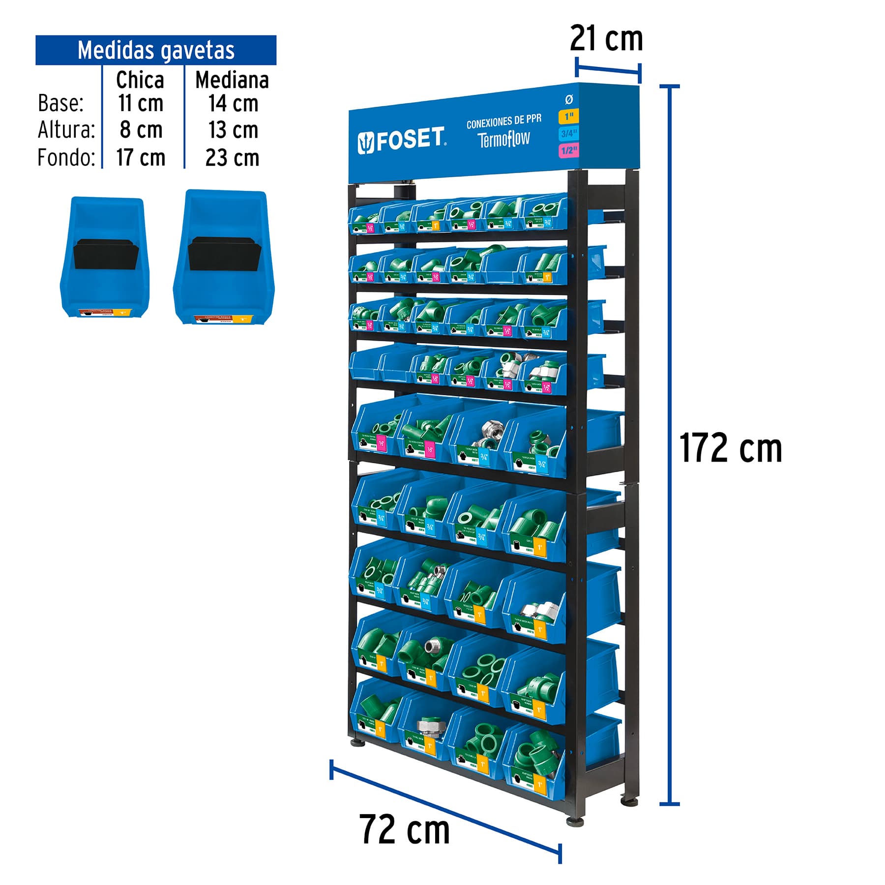 Rack con conexiones de PPR, Foset, 55861