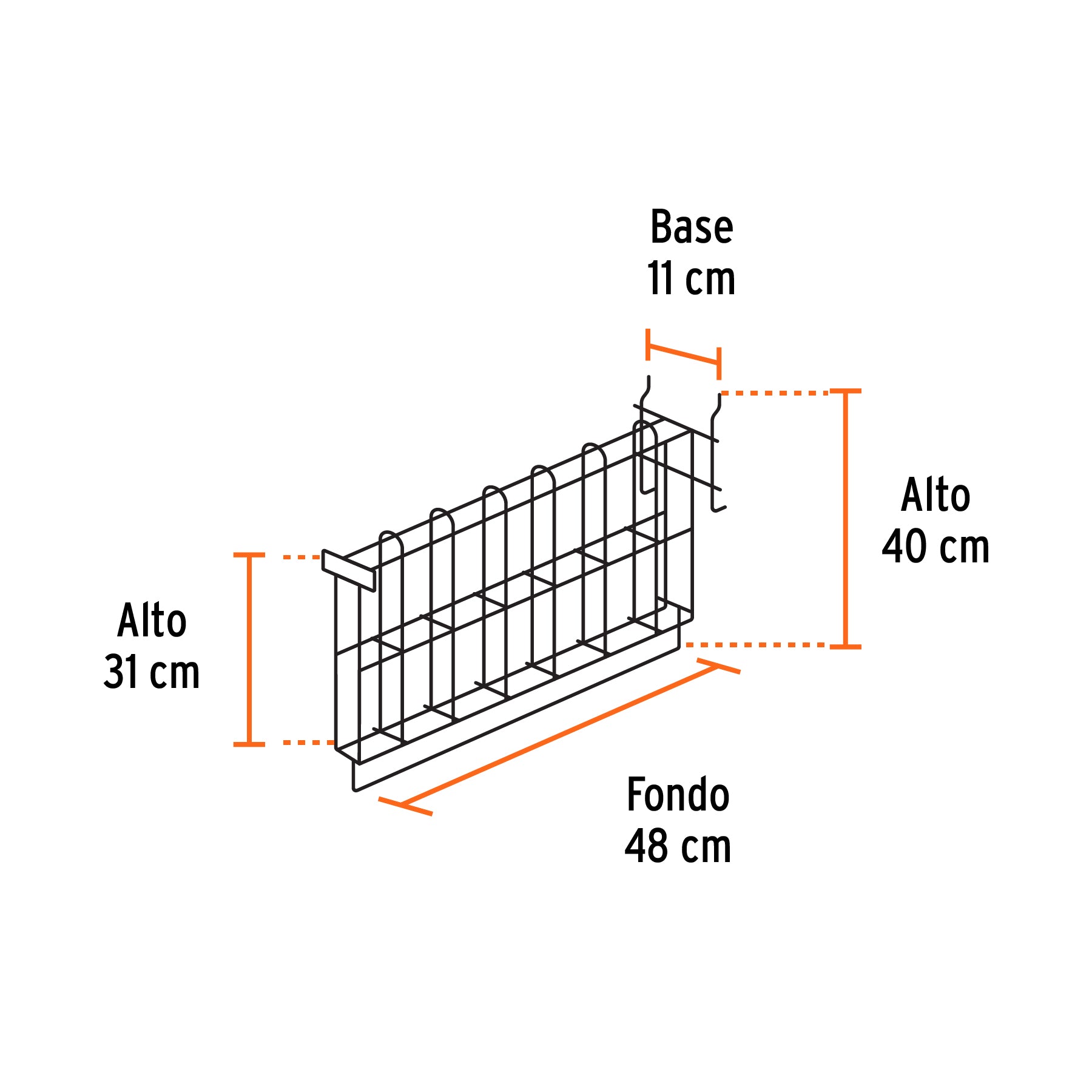 Rack para escobas metálicas, Truper, 50216