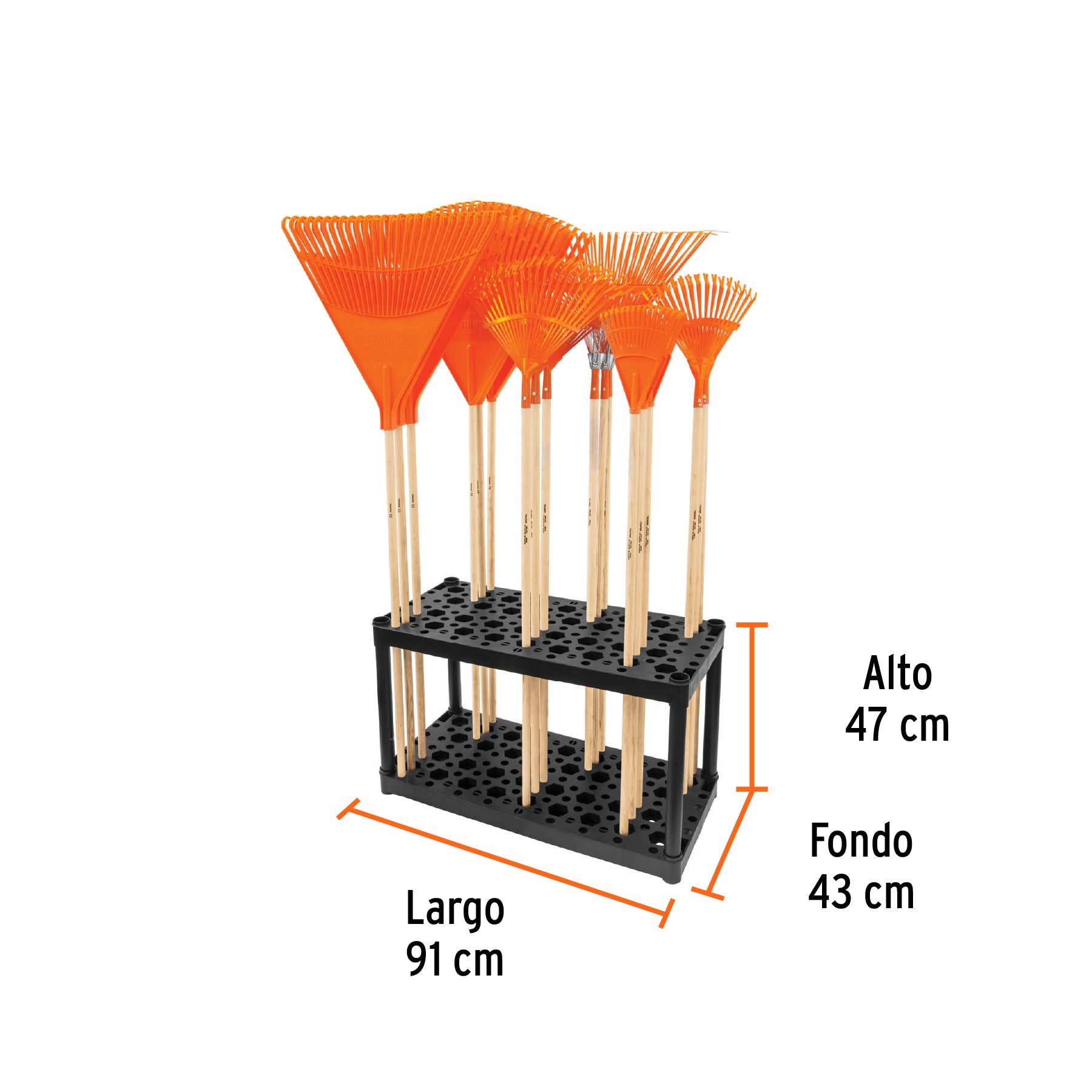 Rack de plástico para escobas, Truper, 55863