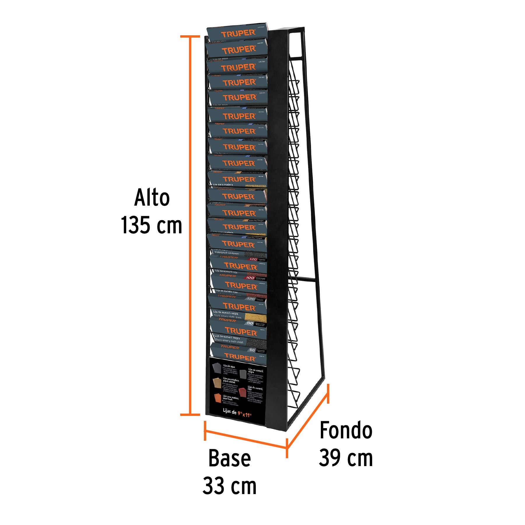 Rack para 19 hojas de lija, Truper, 51578