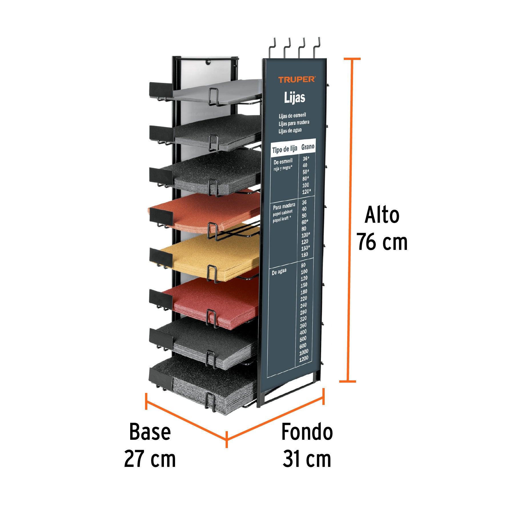 Rack para lijas, Truper, 50208