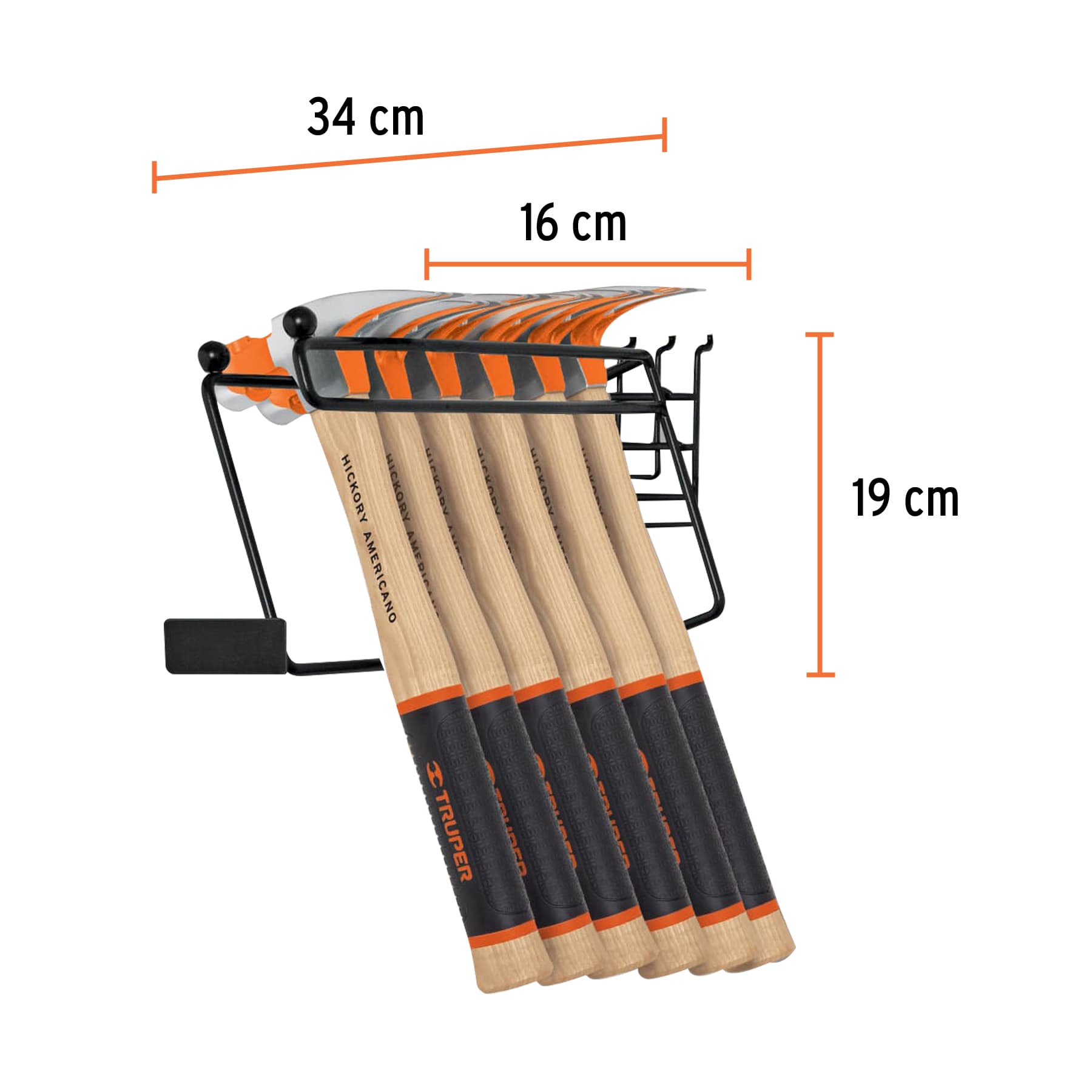 Rack para martillos semipulidos uña curva, Truper, 55253