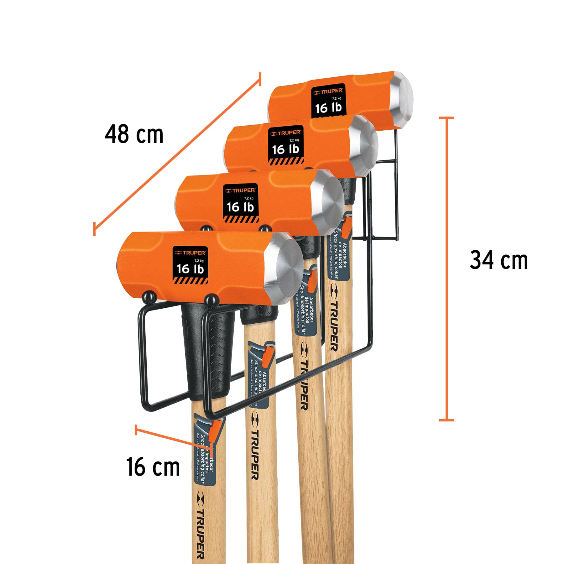 Rack para 4 marros octagonales, Truper, 50074